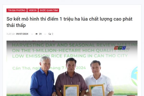 Kênh báo trực tuyến của truyền hình thành phố Cần Thơ đưa tin.